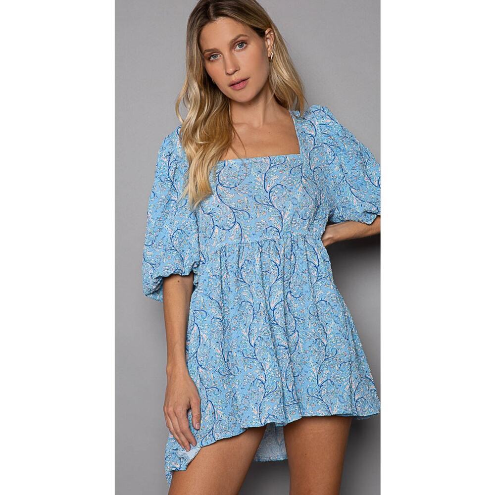 POL Blue Floral Dress